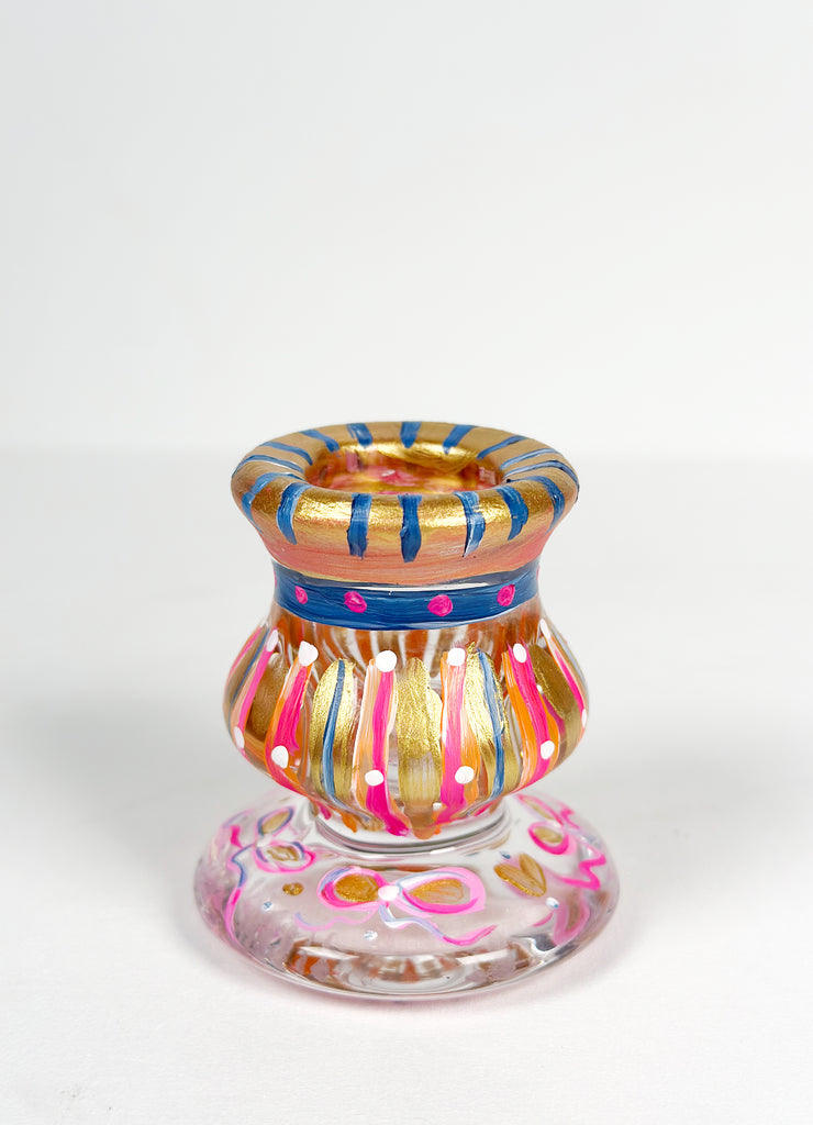 Mer Rose Atelier hand painted taper candle holder by artist Marla Meridith