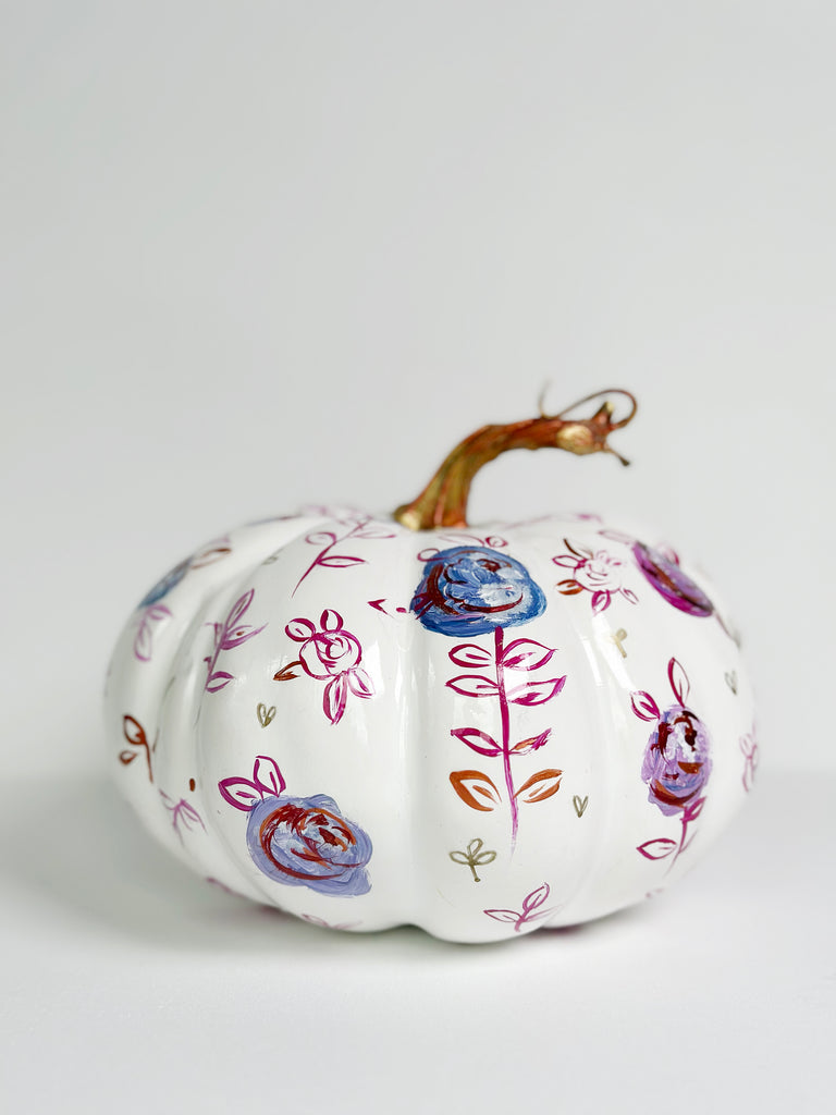 Mer Rose Atelier hand painted faux pumpkin  by artist Marla Meridith