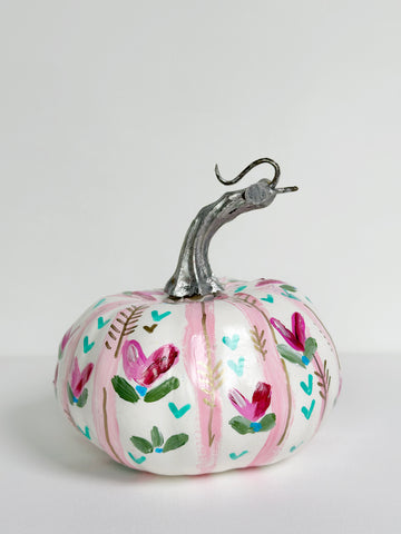 Mer Rose Atelier hand painted faux pumpkin  by artist Marla Meridith