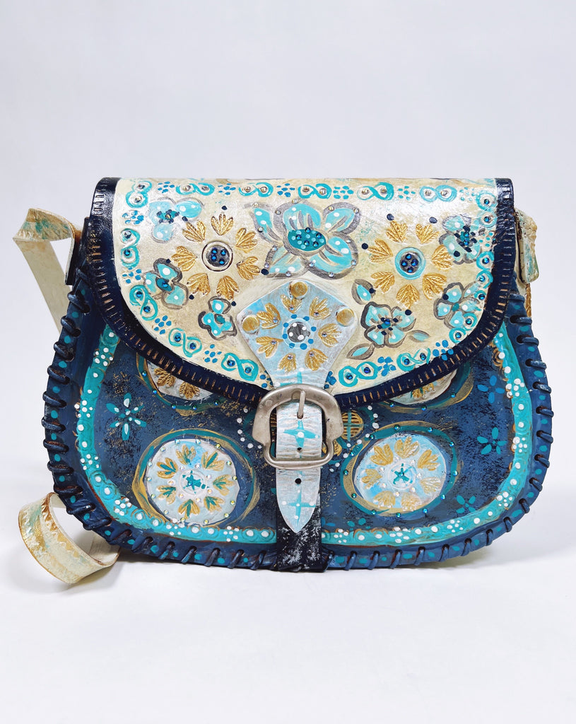 Celeste Painted Shoulder Handbag by Mer Rose Atelier