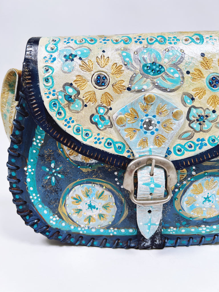 Celeste Painted Shoulder Handbag by Mer Rose Atelier