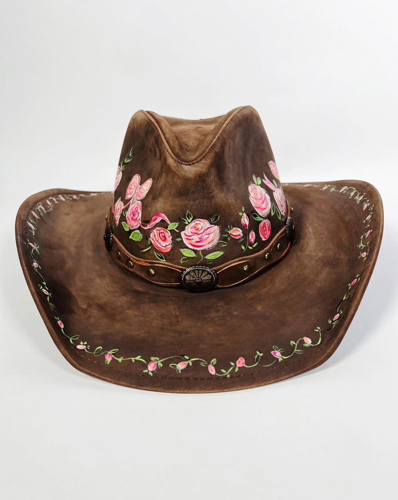 Custom painted, one-of-a-kind cowboy hat by Mer Rose Atelier /  Marla Meridith