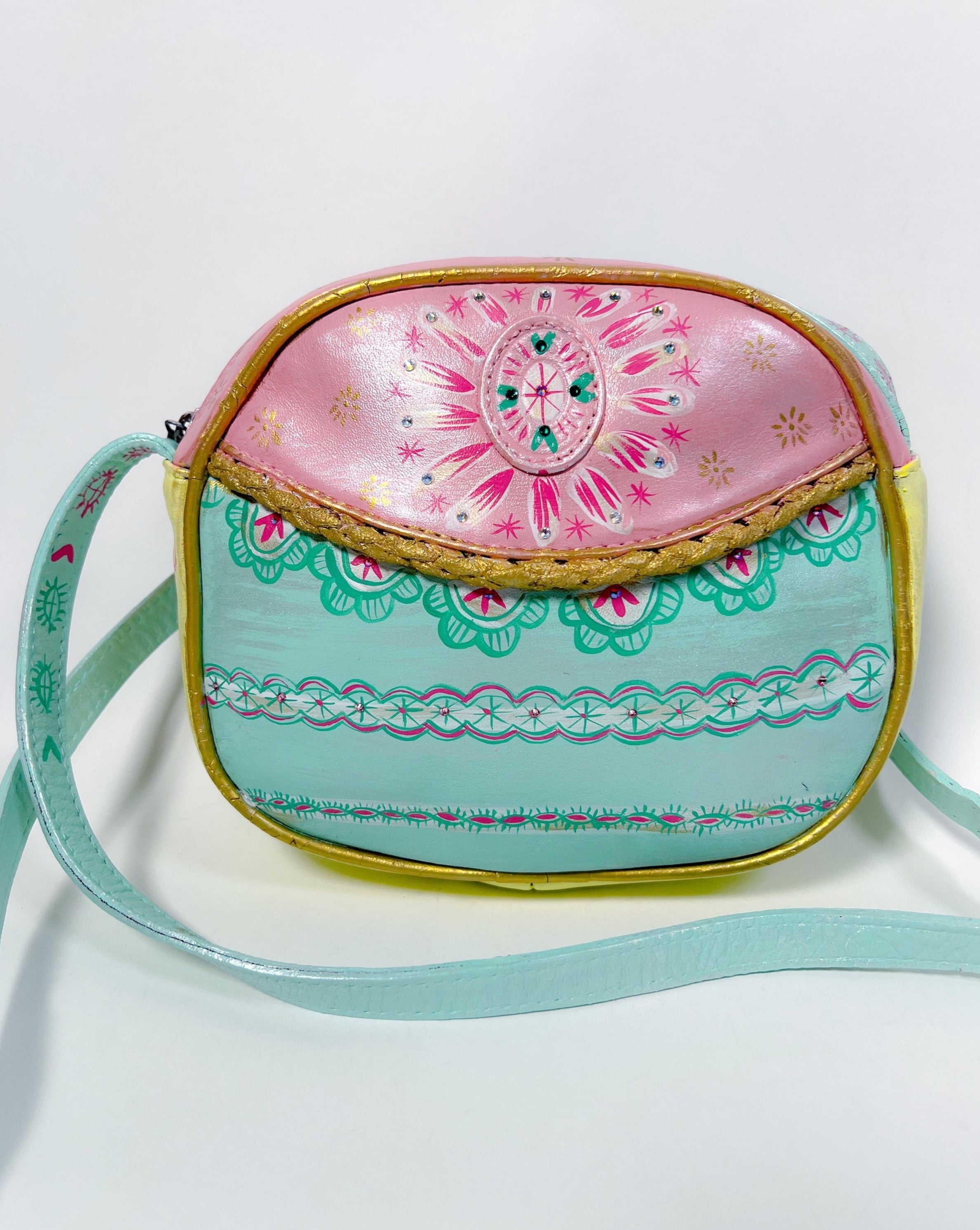 Custom Painted Crossbody Handbag