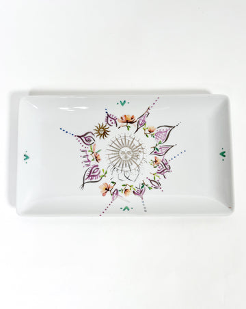 One-of-a-kind, hand painted china painted by Marla Meridith for Mer Rose Atelier 