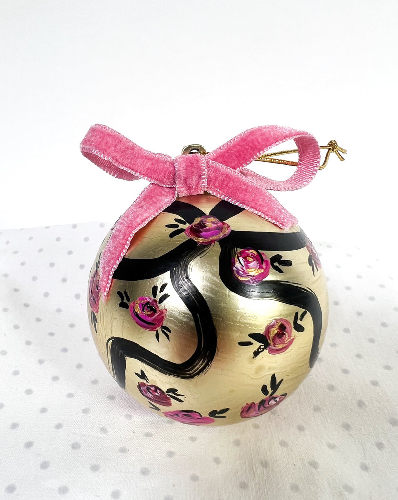 Beautiful hand painted, one-of-a-kind holiday ornaments by Mer Rose Atelier.