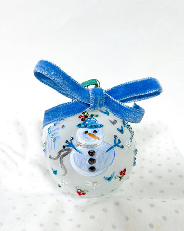 Baby's first Christmas hand painted, one-of-a-kind holiday ornaments available to shop on Mer Rose Atelier