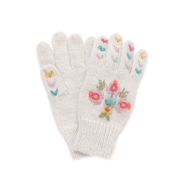 French Knot Edith gloves in Natural on Mer Rose Atelier